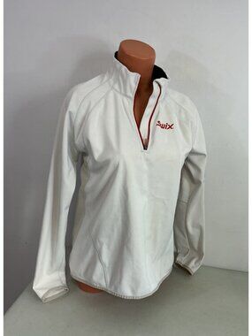 Swix Pullover White Top Technical Wear Half Zip Outdoor Athletic Womens Medium